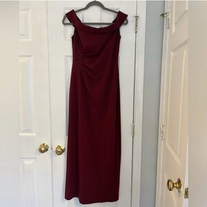 Elegant Burgundy Off-Shoulder Dress